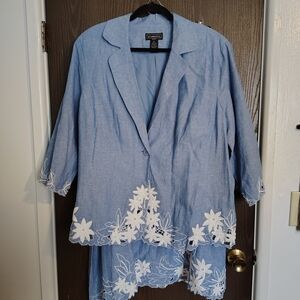 Elementz Light Blue Linen Blend Garment